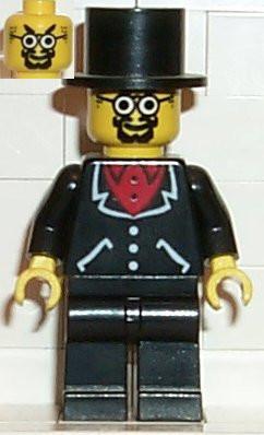 LEGO Minifigure-Lord Sam Sinister - Suit with 3 Buttons Black - Black Legs, Top Hat-Adventurers: Desert-ADV038-Creative Brick Builders